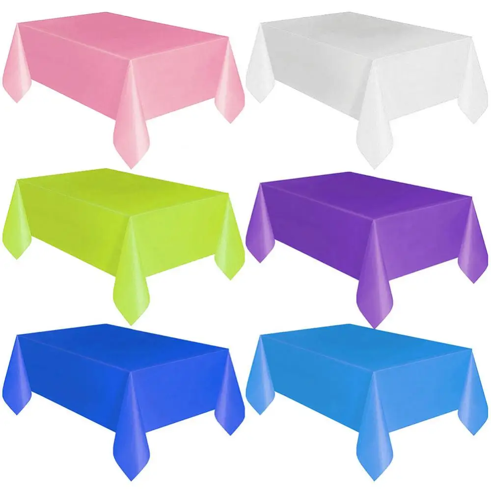 

183x137cm Plastic Party Wedding Tablecloth Set Catering Meal Tableware Table Cloth Rectangular Oilproof Dinner Table Cover