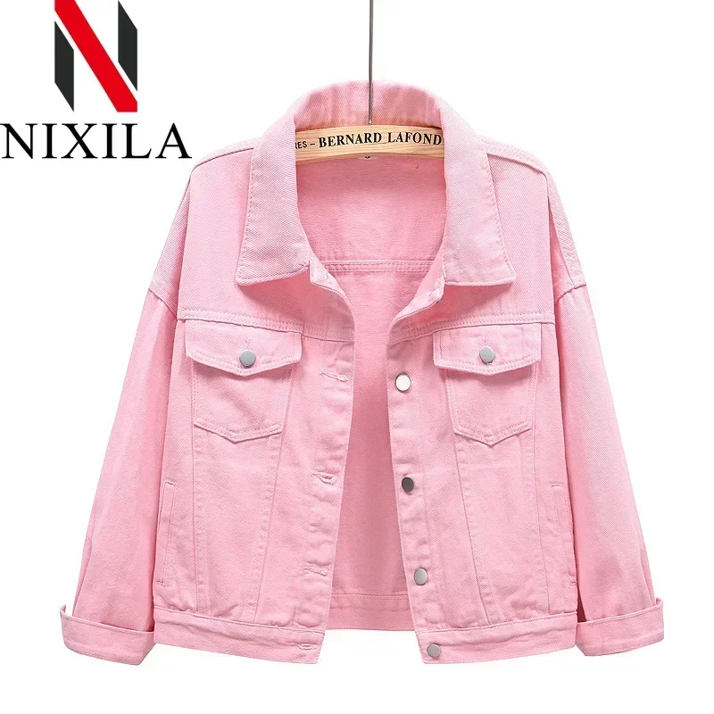 Jaqueta jeans oversize feminina outono inverno elegante retro manga longa topo coreano moda lazer casaco para roupas femininas