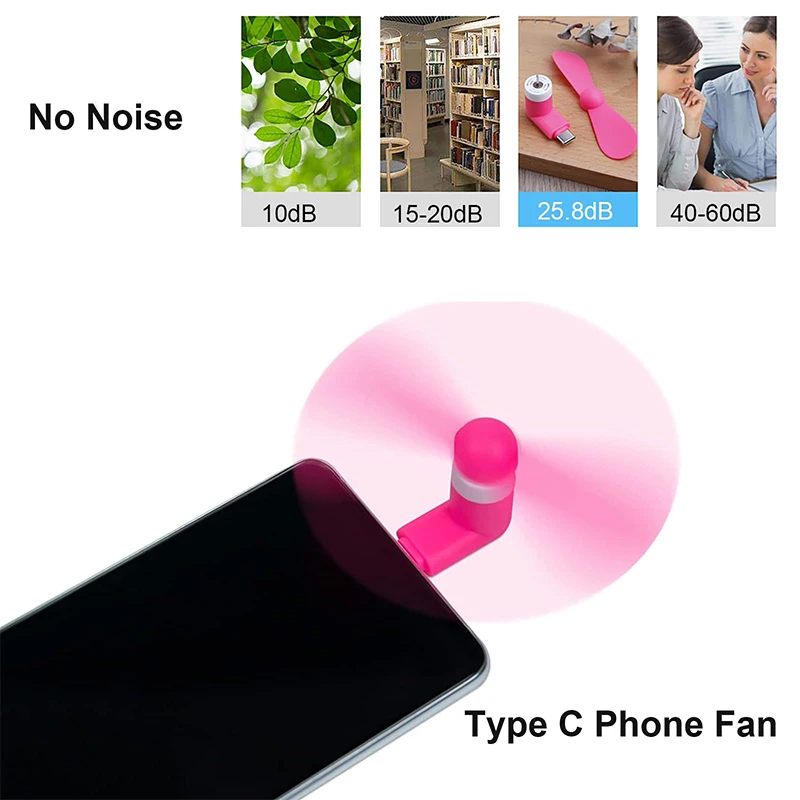 12Pcs Mini Portable Micro Fan Mobile Phone Mini Fan Charging Treasure Cooling Fan USB Gadget Fans Tester For Type-C