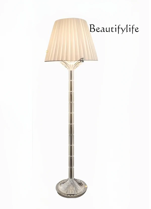 

French light luxury crystal floor lamp modern living room floor American vertical study bedroom bedside lamp