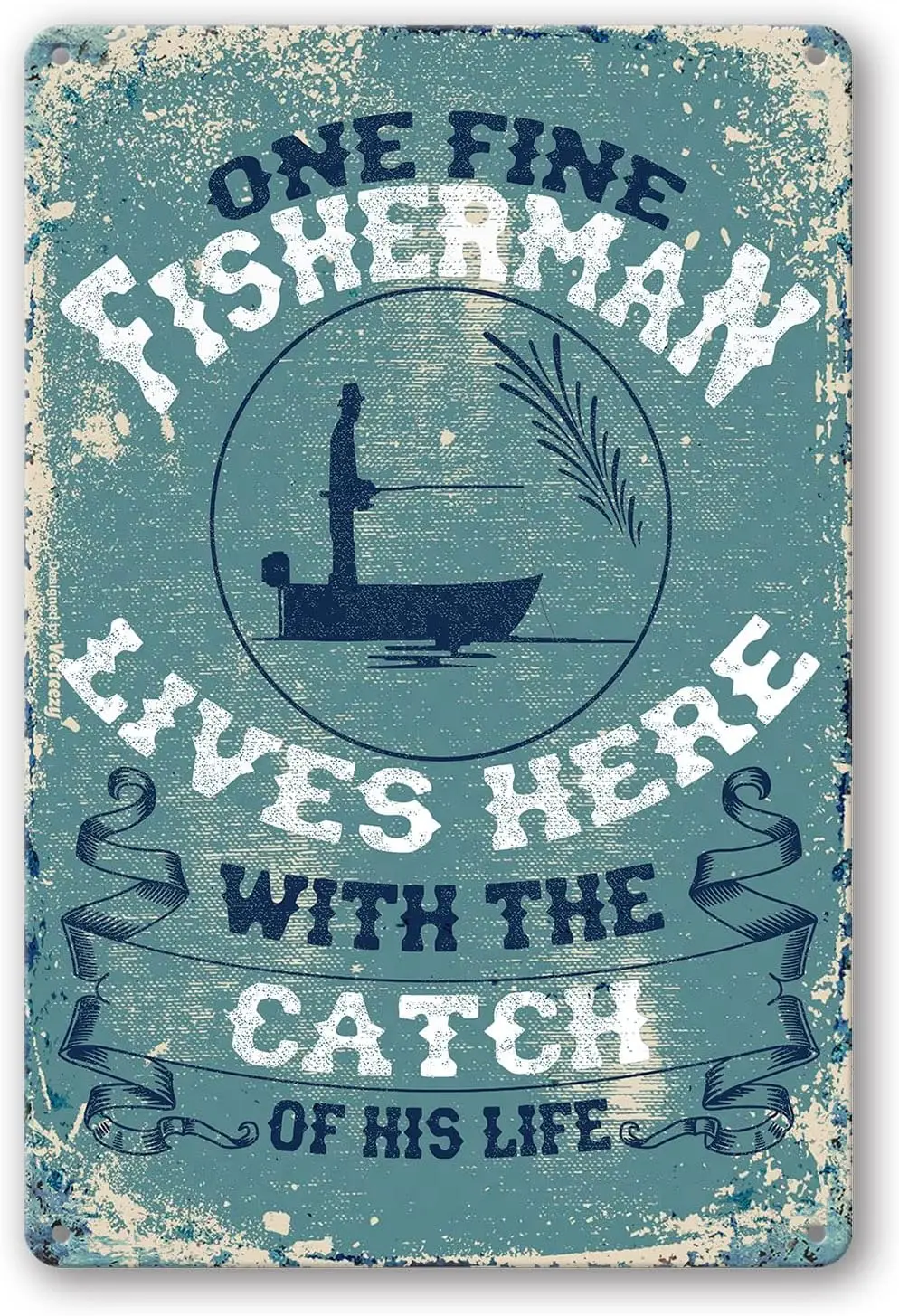 Y1,Fishing Decor Vintage Fishing Tin Signs For Man Cave Sign Wall Art Funny Garage Men Fish Cabin Lake House M