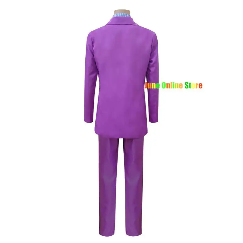 Kira Yoshikage Cosplay Anime Adventure Yoshikage Kira Purple Suit Cosplay Uniform Costume Wig Outfits