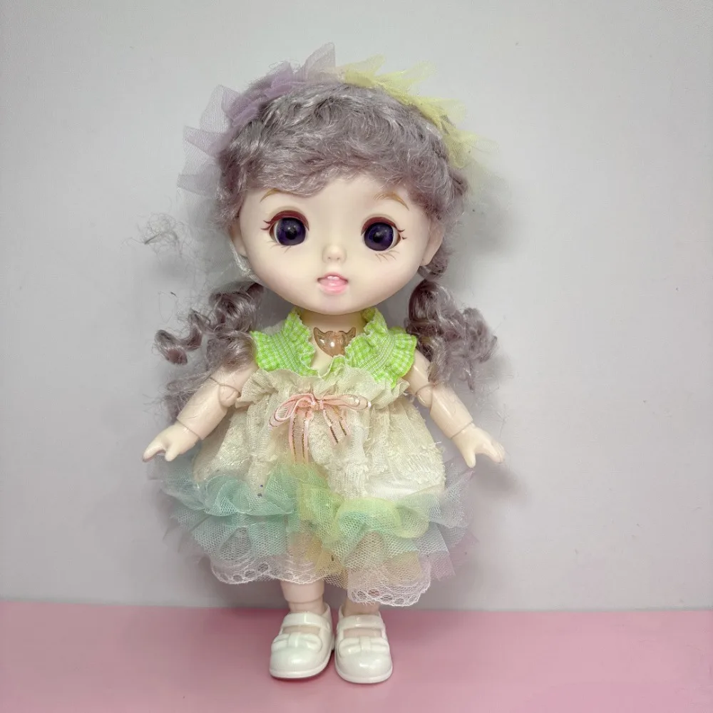 

Baby Full Body 20cm Dress Dolly Vinyl Girls' with Clothes Lifelike Diy Hair Girl Dress Up Birthday Gift