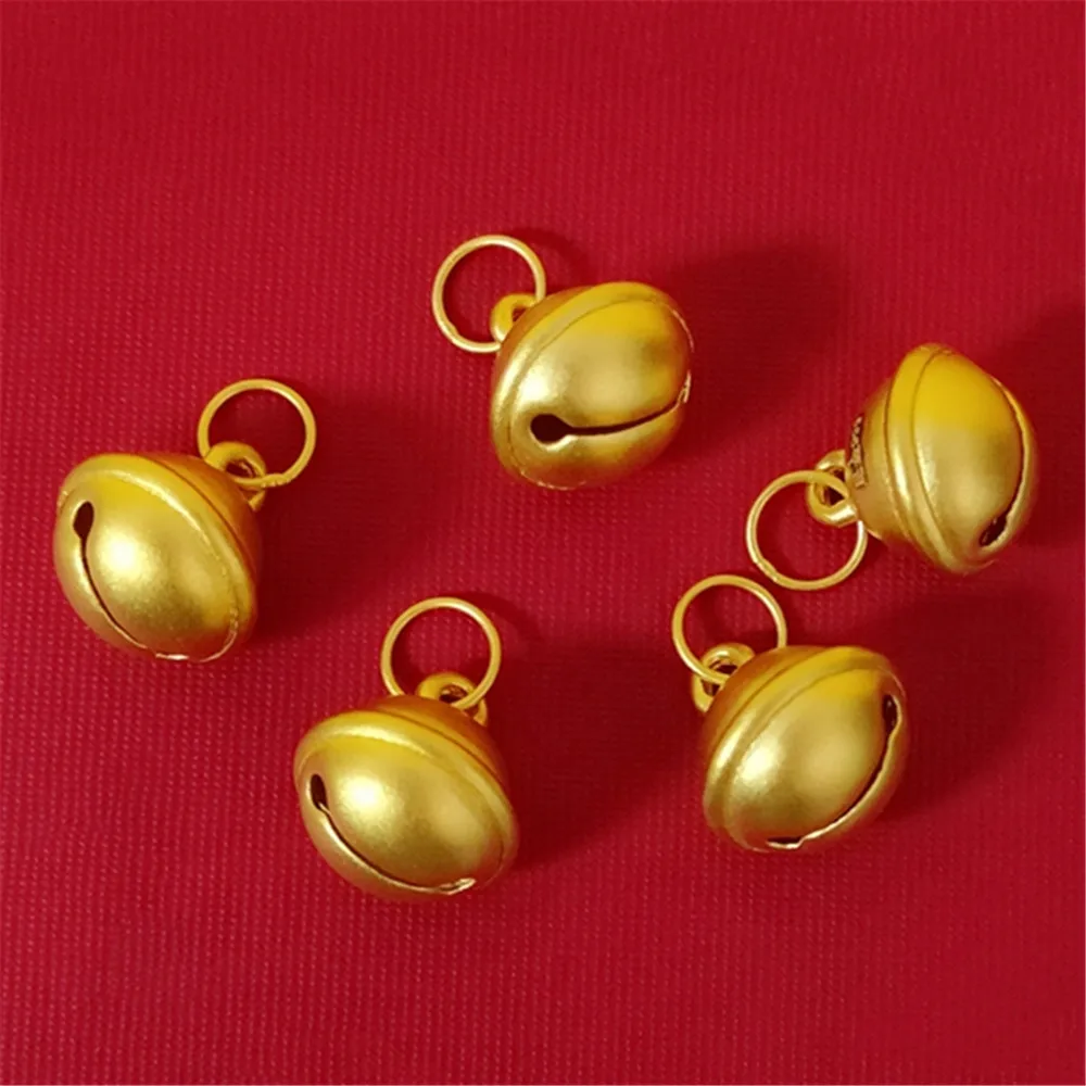 

1pcs Pure 999 24K Yellow Gold Women Lucky Bell Ball Pendant 0.5-0.7g