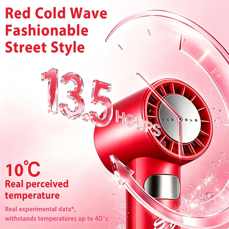 Coca Cola Portable Turbo Handheld Fan with Semiconductor Ice Sensation 5-Level Variable Speed Mini Air Cooler for Outdoor Use view 4