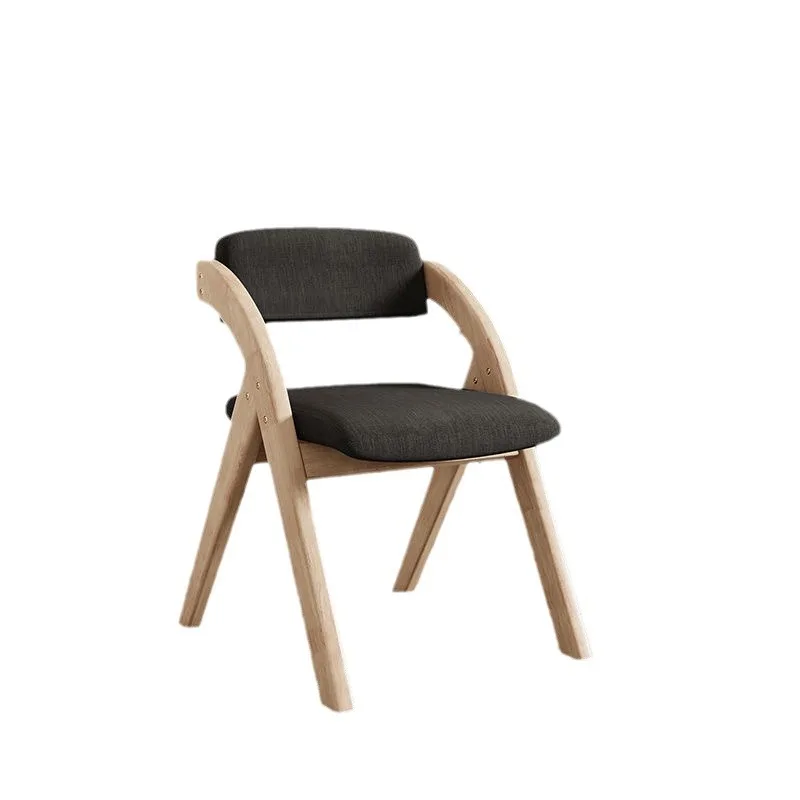 

Folding back chair, solid wood home office stool, foldable and durable multi-function