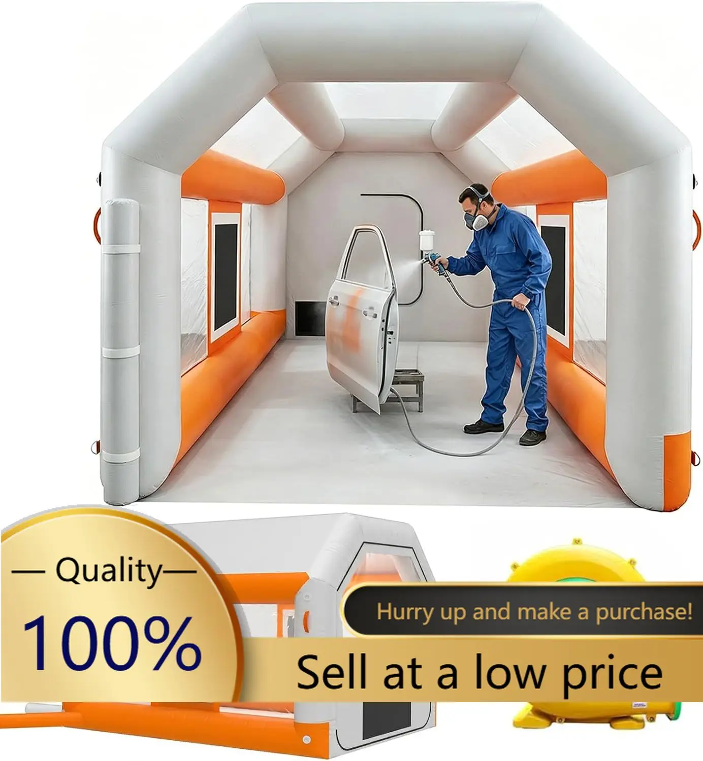Portable Inflatable Paint Booth Spray Tent Blower Workshop 210D Oxford