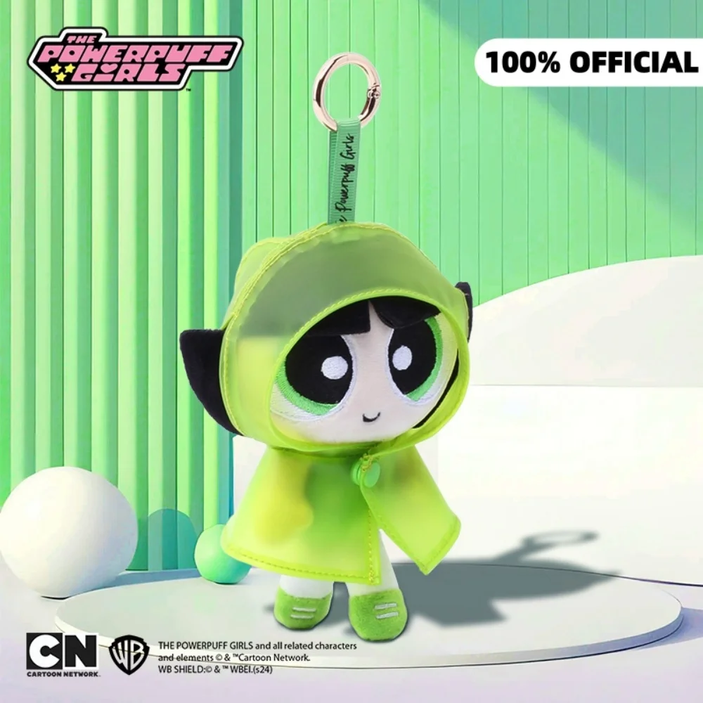 Echte Powerpuff Girls regenjas pluche poppen afneembare aankleden knuffels sleutelhangers cartoon rugzak siermeisje geschenken