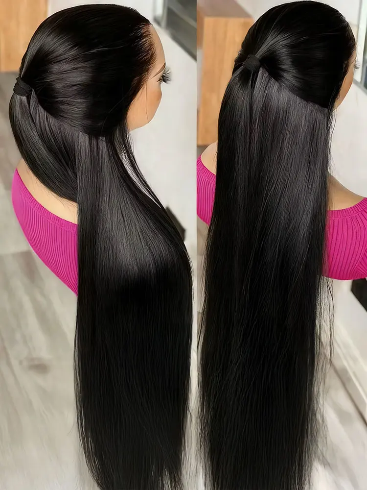 300 Density 13x4 13x6 HD Bone Straight Human Hair Wigs 100% Virgin Hair 7x5 Glueless Wigs Human Hair Ready To Wear And Go Wigs