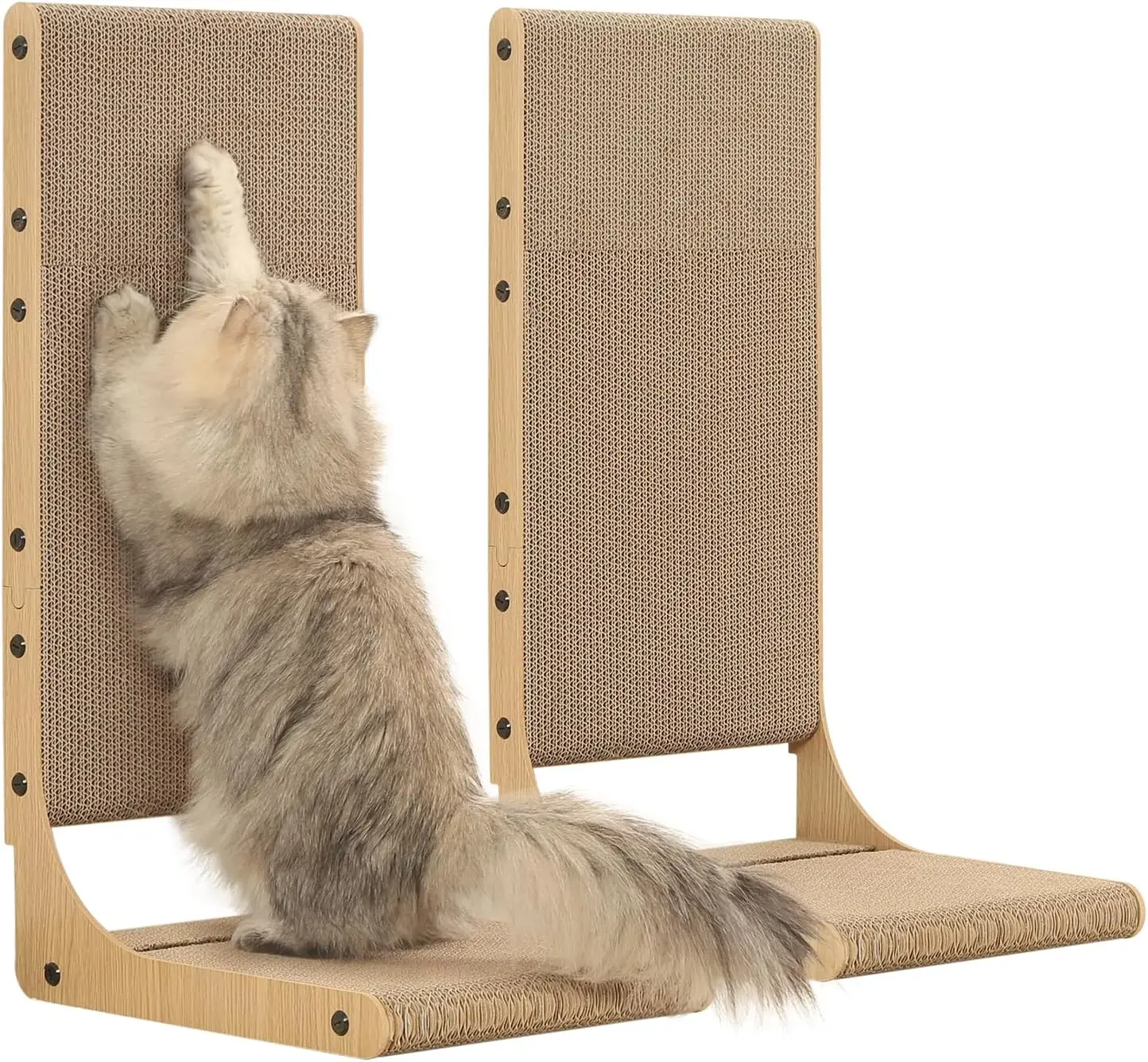 

2-Pack Cat Scratching Board, 25.6'' Tall Cardboard L Shape Vertical Cat Scratchers for Indoor Cats, Cat Scratching Post
