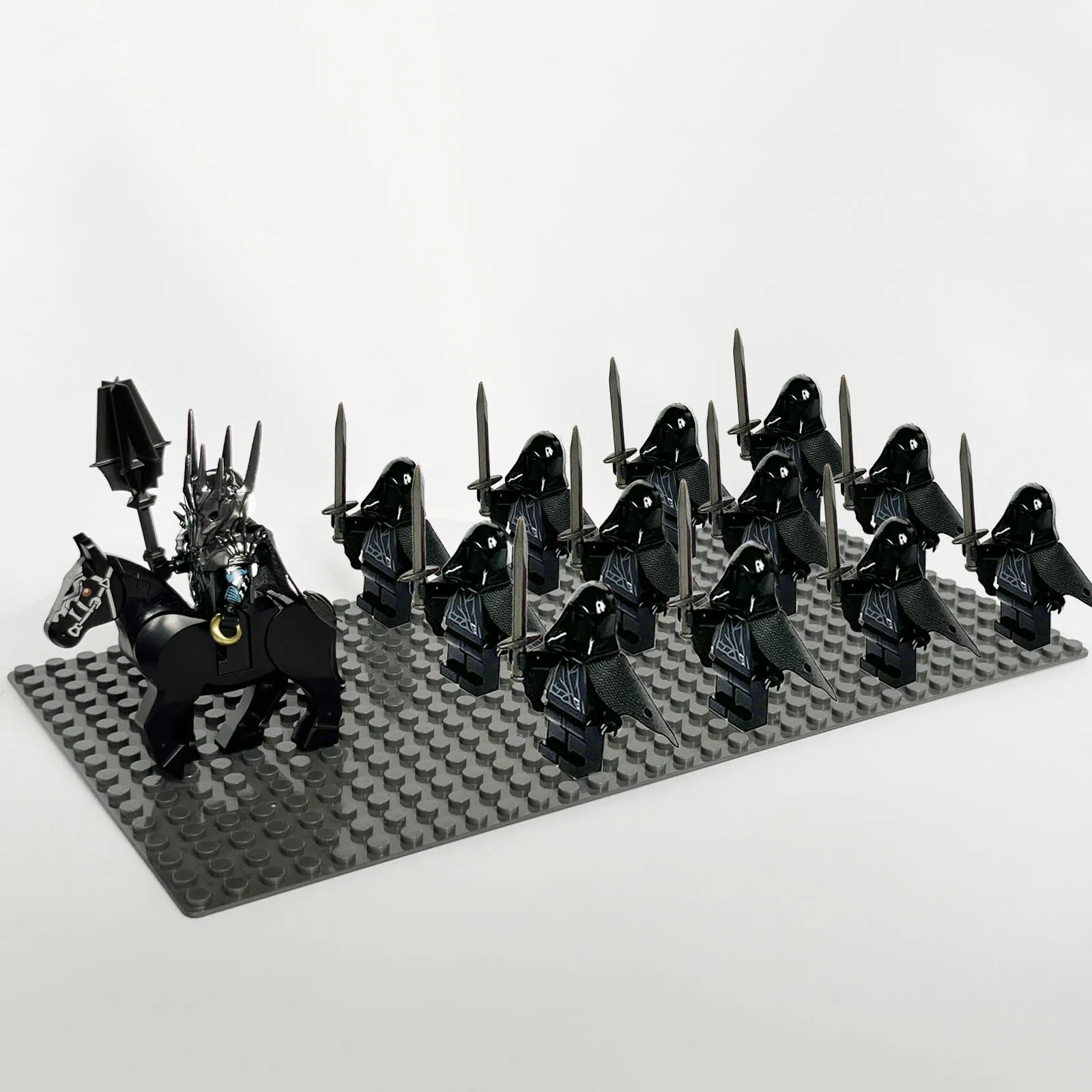13pcs Lord Sauron Witch-king Angmar Shadow Orcs Strong Uruk-hai Medieval Soldiers Minifig Building Blocks