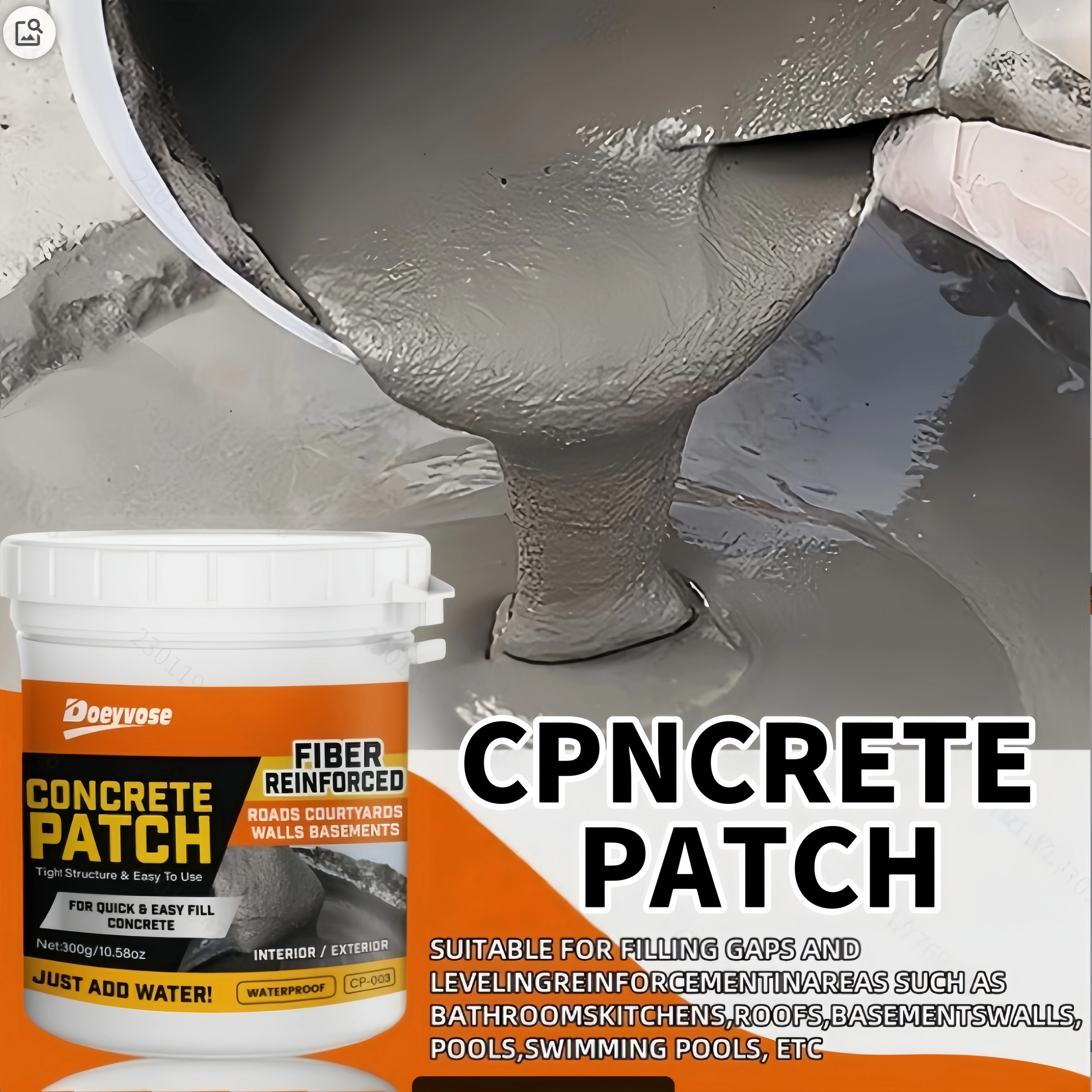 Gray Concrete Repair Paste Waterproof Crack Sealant 100g 300g 500g