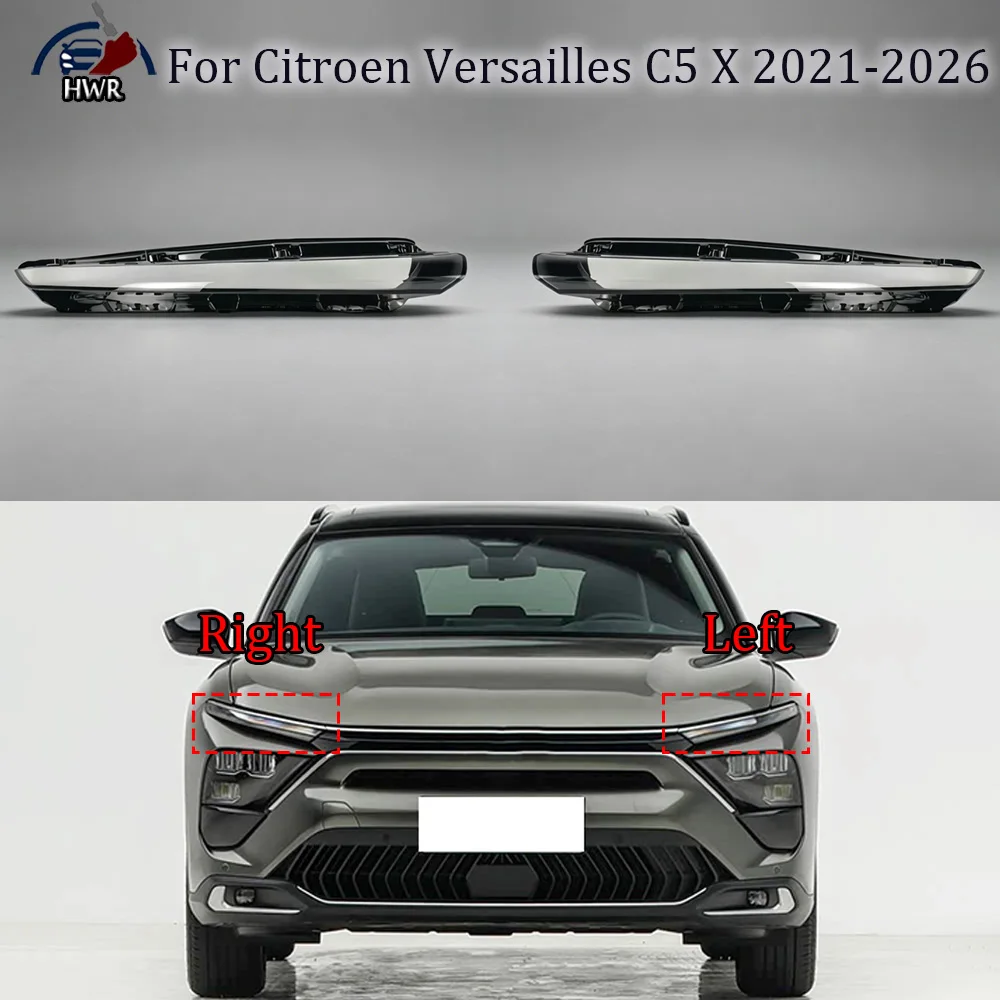 

Daylight Cover 2021 2022 2023-2026 For Citroen Versailles C5 X Headlight Transparent Cover Lampshade Headlamp Shell Plexiglass
