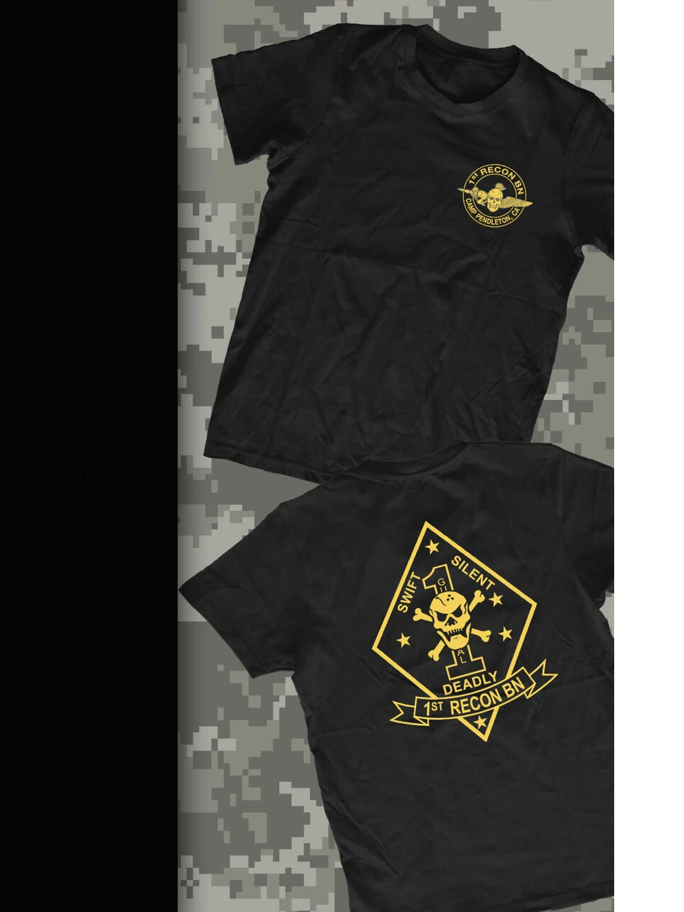 Camp Pendleton, CA . US Marine Corps 1st Recon Battalion T Shirt. Short Sleeve 100% Cotton Casual T-shirts Loose Top Size S-3XL