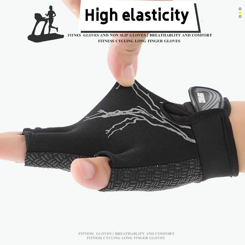 Gym Fitness Gloves Anti Slip Ice Silk Spring Breathable Weight Lifting Body Building Training Dumbbells Bicycle Half Finger