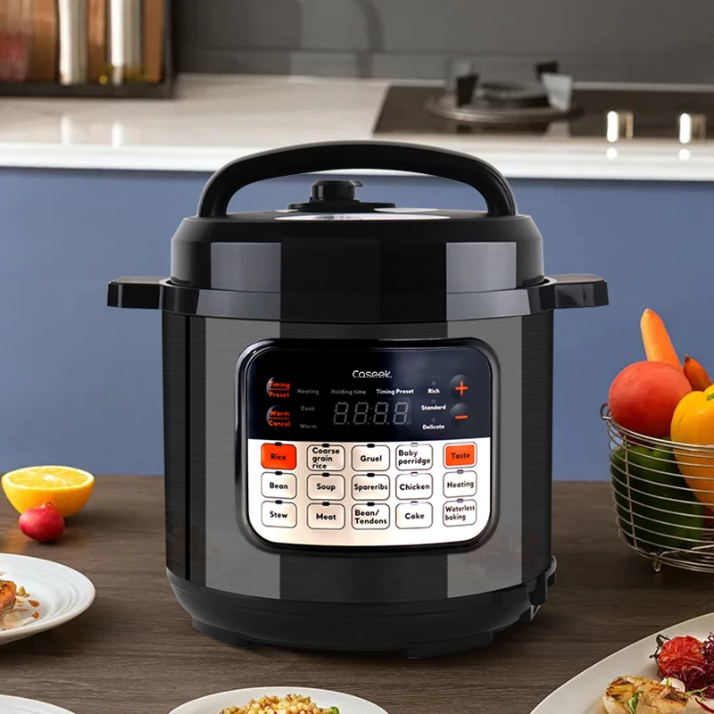 

2025 Kitchen Appliances OEM Multifunctional Black High Pressure Cooke Electric 6L Stainless Steel Pressure Rice Cooker Pot