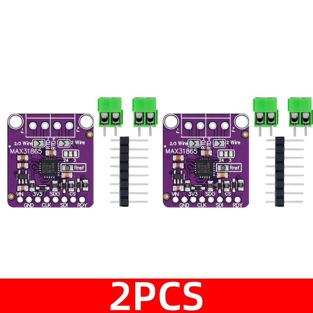 TECNOIOT Lot De 2 Modules MAX31865 - Amplificateur RTD PT100 Précis Pour Mesure Température Haute Précision 2/3/4 Fils