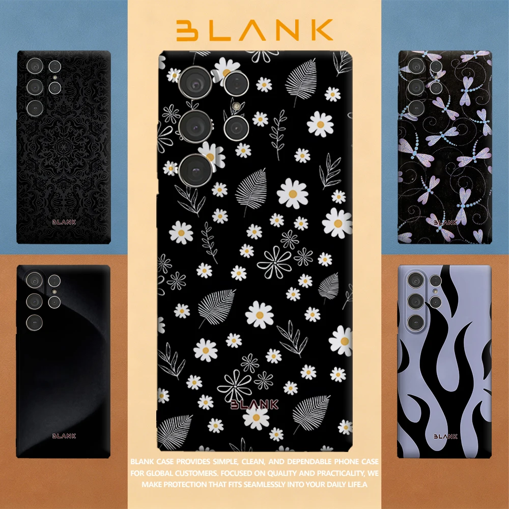 Black Daisy For Samsung Galaxy S26 S25 S24 A56 A36 Phone Case Protection Cover for Women Girl Blank