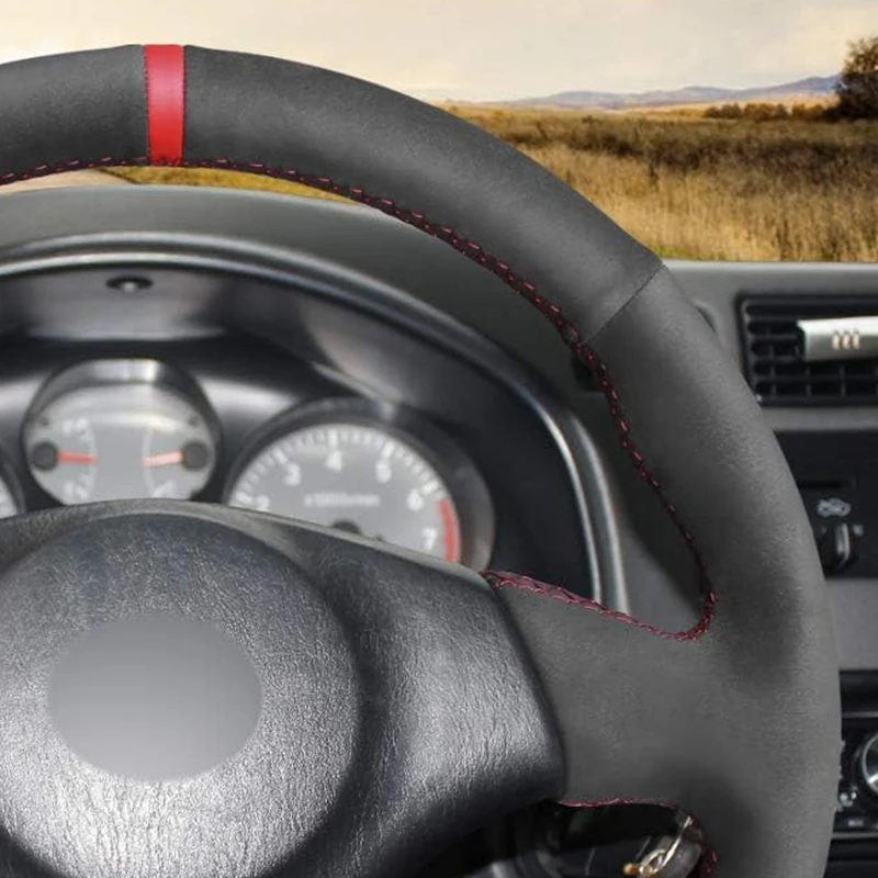 DIY Black Suede Steering Wheel Cover For Toyota RAV4 Celica Matrix MR2 Supra Voltz Caldina MR-S Corolla For Lexus IS Accessorie