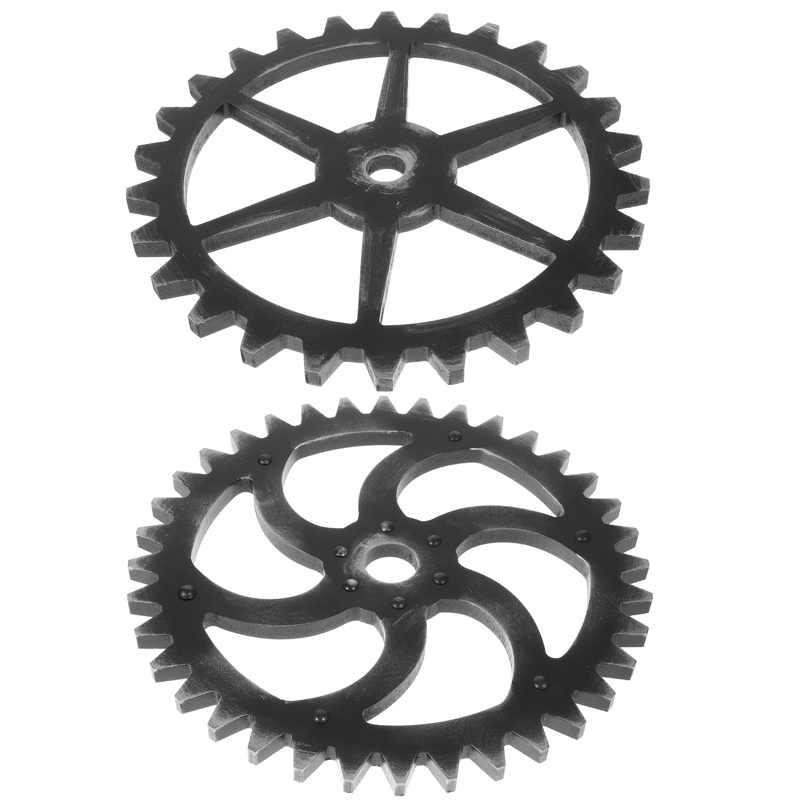 

2 Pcs Black Wooden Gear Wall Decor Vintage Industrial Style Hanging Decoration for Home Office Bedroom DIY Party Crafts
