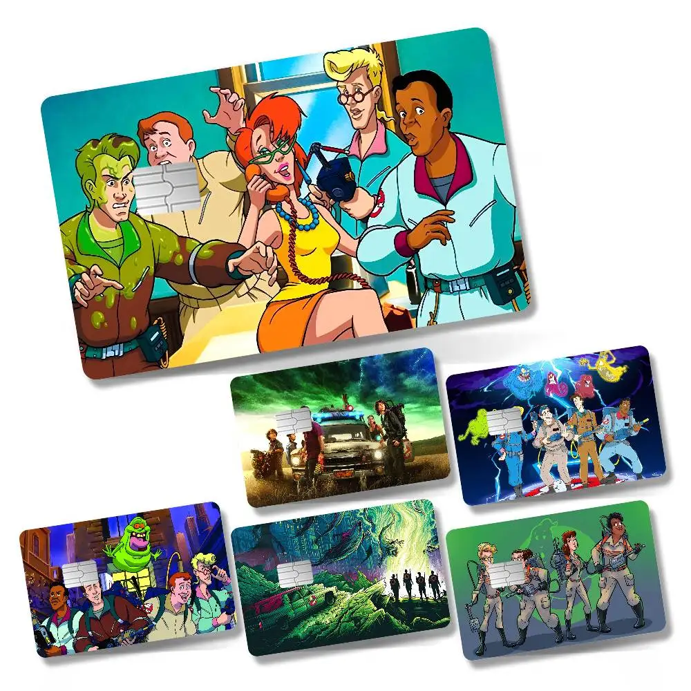 Retro C-Classic G-Ghostbusters, Adhesivo Decorativo Anime, 4 Piezas, 1 Set, para Tarjetas de Crédito y Débito Bancarias