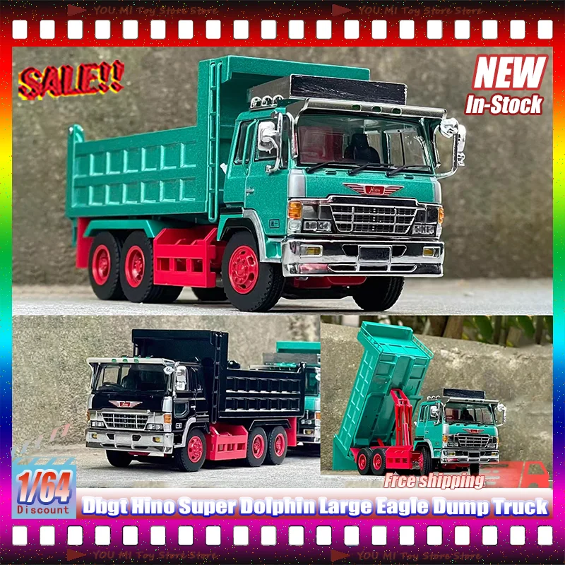 Escala 1:64 dbgt hino super golfinho grande águia caminhão basculante liga modelo fundido brinquedo simulação personalizável crianças brincar veículo