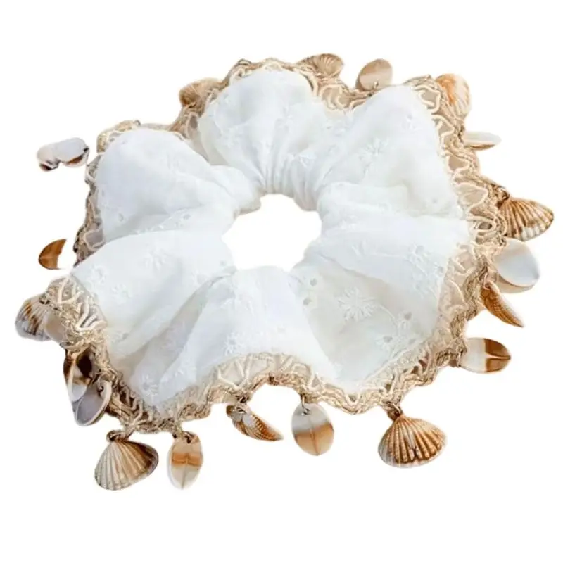 31BB Lace Ponytail Holder Scrunchie, Elastic Hair Accessory for Bun Styling, Decorative Hair Tie for Daily Use