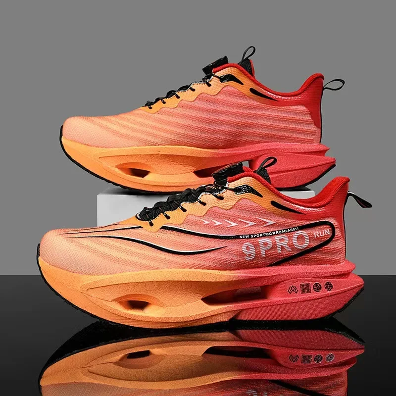 

Амортизирующие кроссовки для бега унисекс с карбоновой пластиной, дышащие, для тренировок на открытом воздухе, спортивная обувь для пар, нескользящие