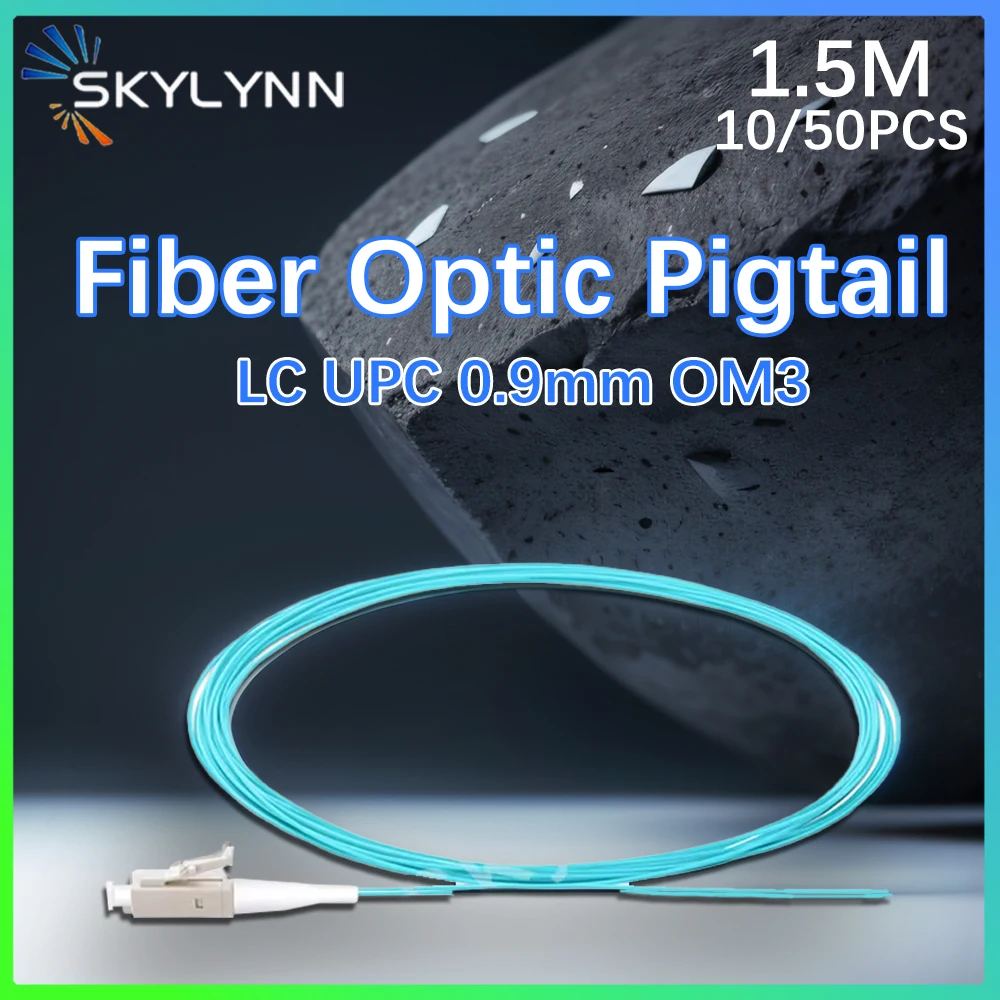 

50 pcs High Quality LC OM3 Aqua 0.9mm LSZH Jacket Length 1.5 Meter Pigtails Fibre-Optic Home