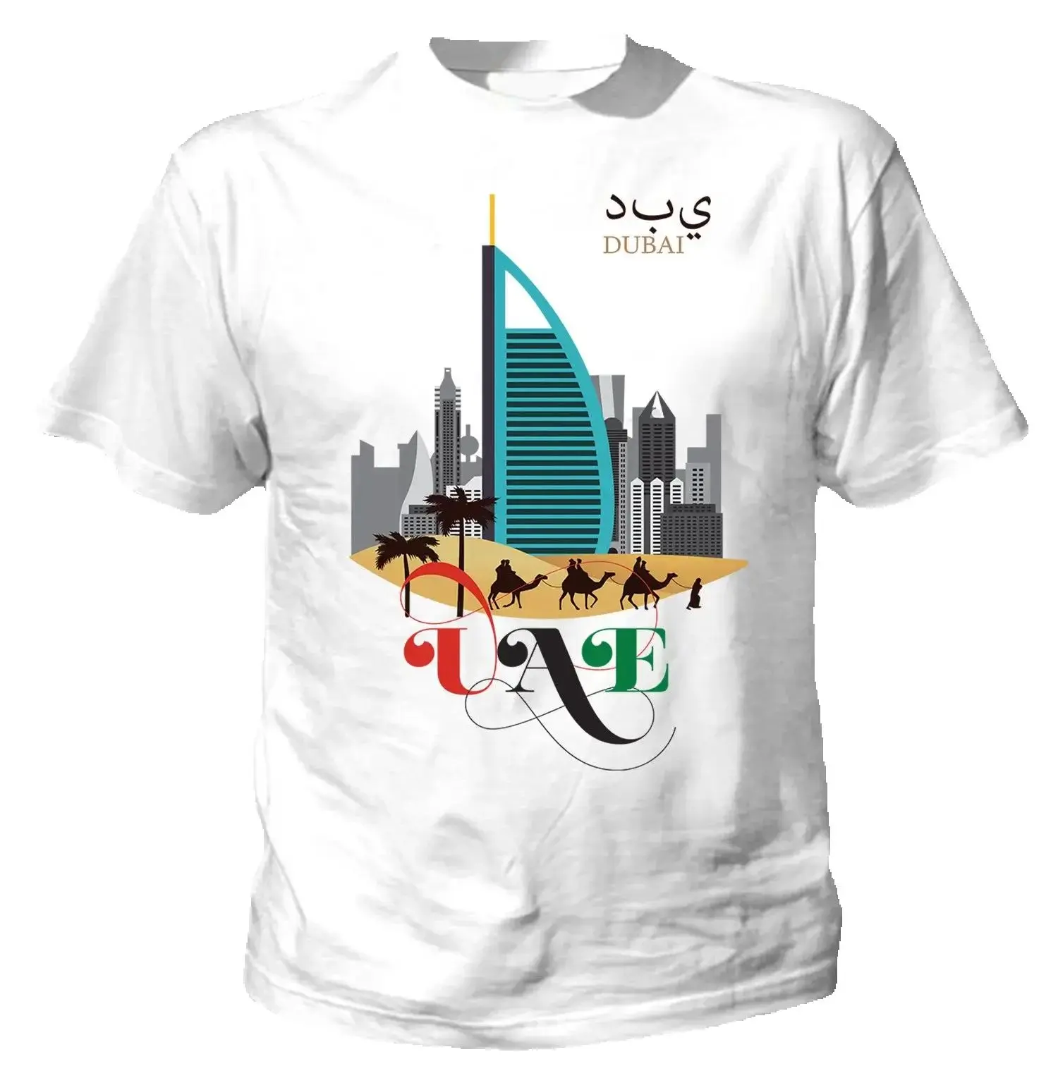 UAE Dubai City T-Shirt. Summer Cotton Short Sleeve O-Neck Mens T Shirt New S-3XL