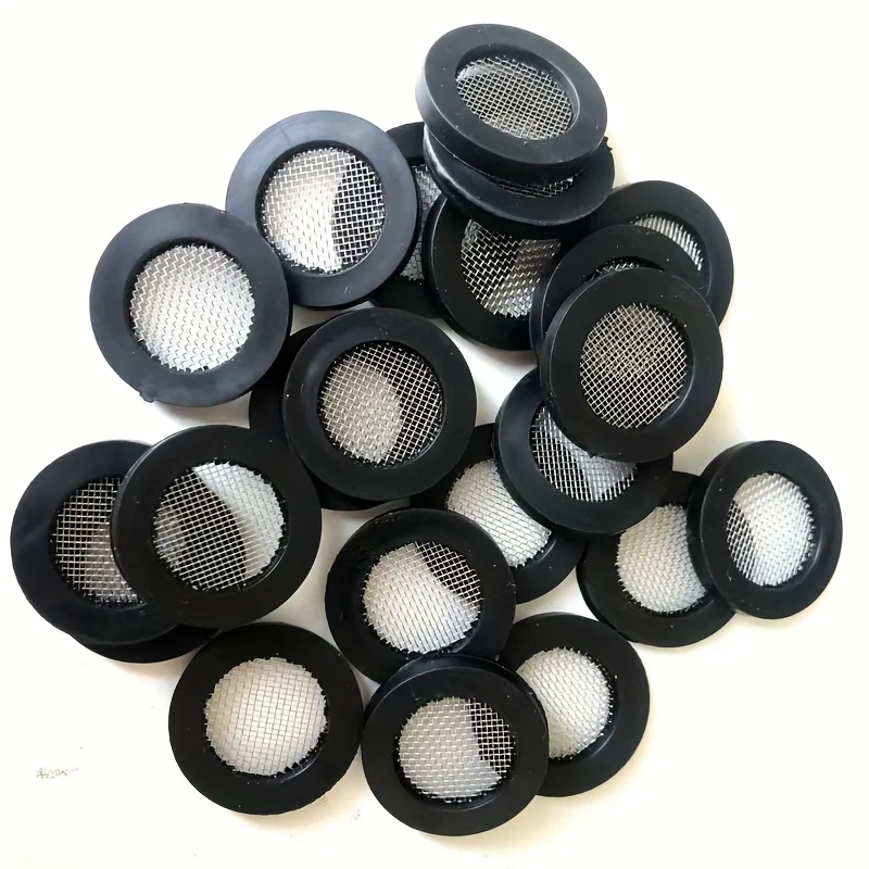 Set of 20 Plastic Faucet Filter Washers with Stainless Steel Mesh - Easy To Install, No Need for Electric Shower Head Washers