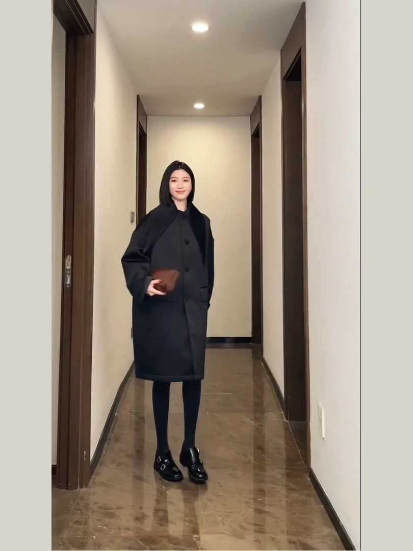 

Корейская верхняя одежда свободного кроя Bla Ele Personali, женская зимняя модная одежда, Новое поступление, повседневная длинная све irt