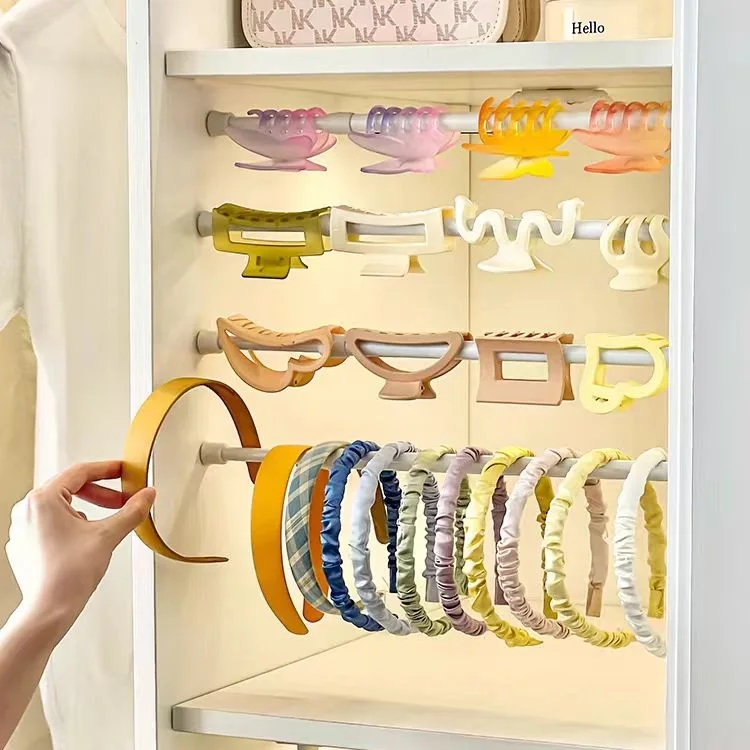 

Children's Hair Clip ark Clamp Hairband Storage Organizer Wall Mounted Exble Rods Batoom Mirror Cabinet Organizer