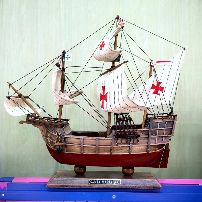 

40CM RTR Santa Maria Wooden Sailboat Model Columbus Voyage Replica Office High-end Decoration Business Gift Collection Treasure