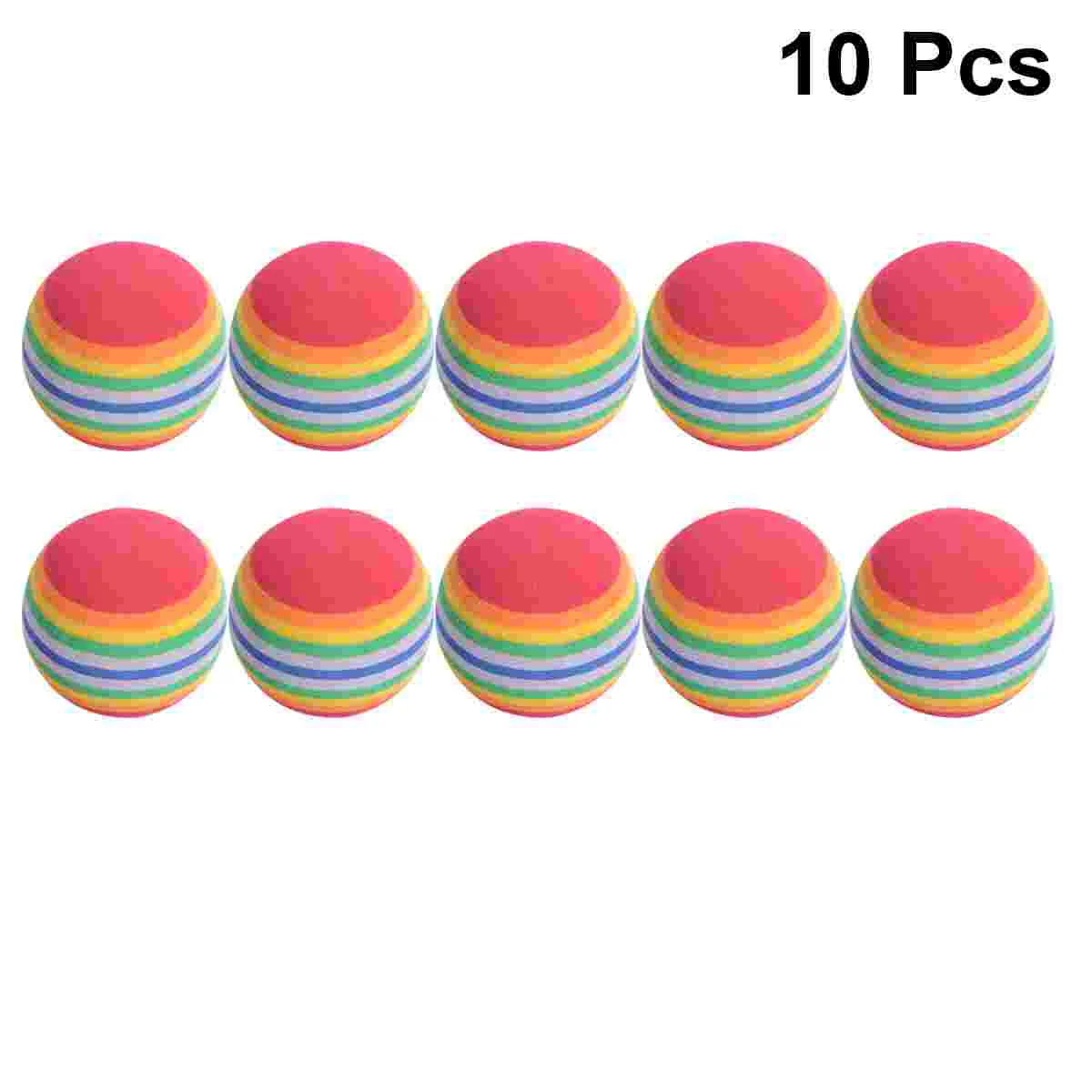 

10 Pcs Rainbow Colored Sponge Ball Practice Indoor Training Aid Training Ball (Random Color) practice ball