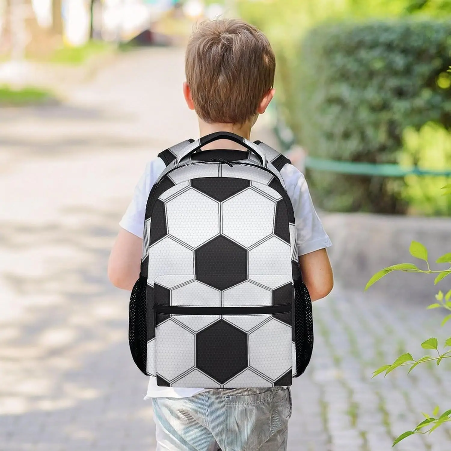Soccer Backpack for Kids,  Sport Backpacks for School, Black Lightweight Bookbag for Boys