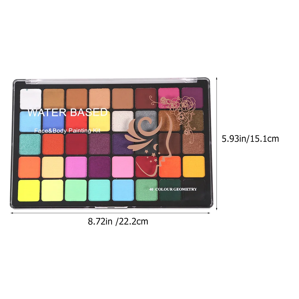 Zestaw do malowania twarzy, farby do ciała aktywowane wodą, kolorowe, dla dzieci i dorosłych, na festiwale, Halloween, bezpieczne, nietoksyczne, łatwe do czyszczenia.