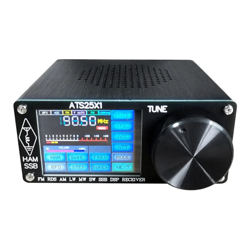 ATS25X1 Si4732 Receptor de radio de todas las bandas FM LW(MW SW) SSB + LCD táctil de 2,4 pulgadas + antena de látigo + batería + Cable USB + altavoz