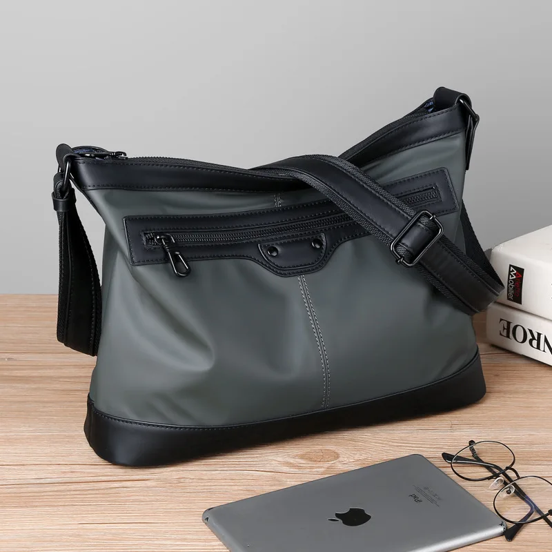 New Fashionable Large Capacity Crossbody Backpack Shoulder Men's Casual Waterproof Cloth Luxury Men Messenger Leather Satchel