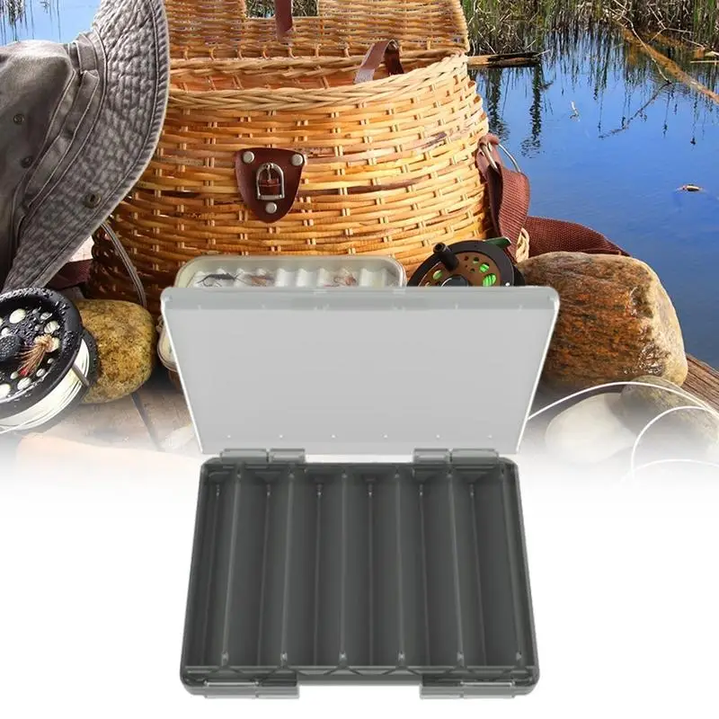 

Fishing Bait Tackle Box Double-Sided Fishing Tackle Box Fishing Tool Box With Clear Divider For Lures Beads Fishing Weights And