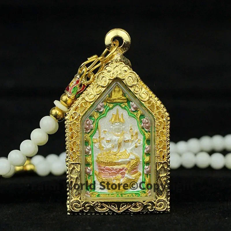 Special Offer # Asia Thailand temple Buddhism four-faced God Buddha Amulet Pendant talisman bring good luck attract wealth