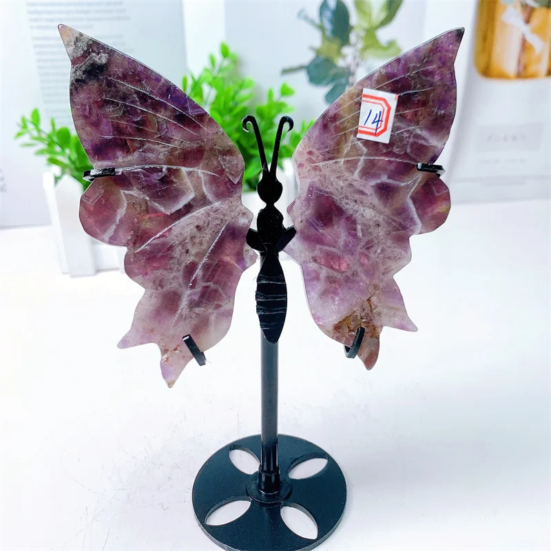 

Natural Dream Amethyst Butterfly Wings Crystal Carving Crafts Healing Energy Stone Fengshui Birthday Gift Home Decoration 1pair