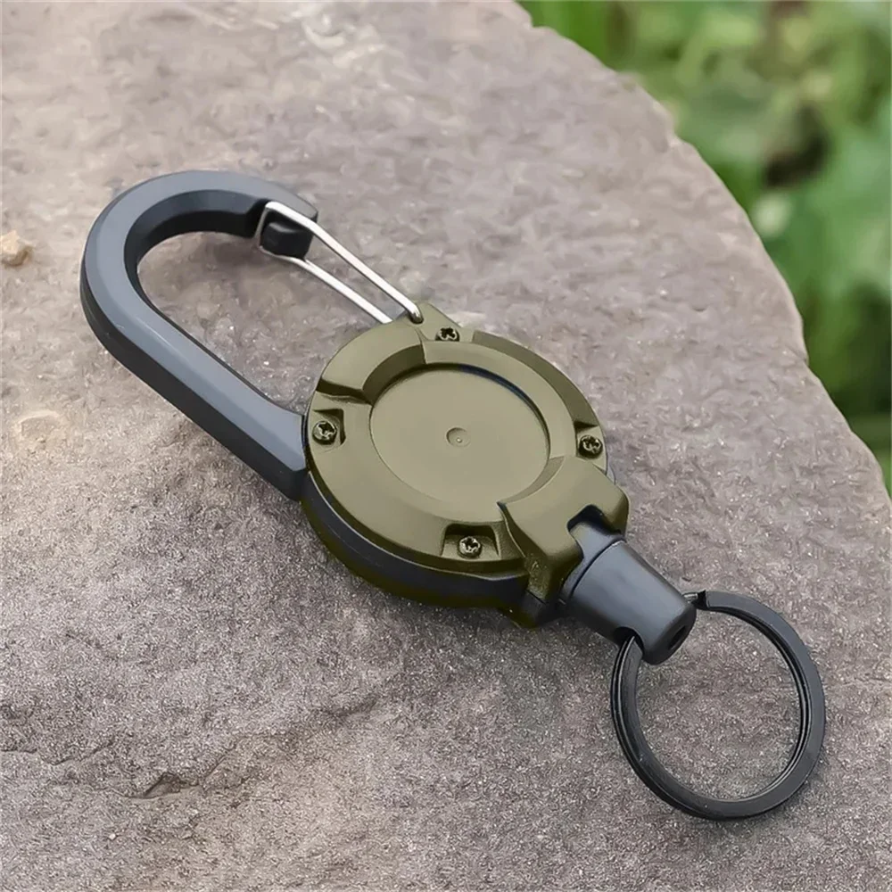 Retractable Badge Holder Keychain, Heavy Duty Carabiner ID Badge Reel with Steel Wire Cord, Anti-Lost Key Chain for Hospital Staff, Work, Outdoor Activities