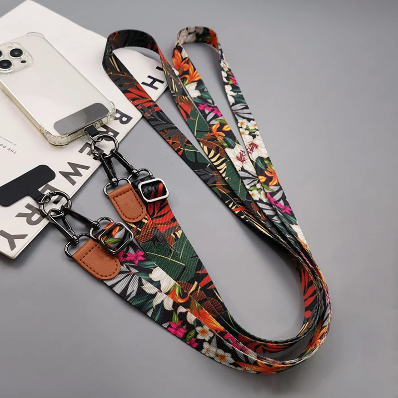 Umhängeband mit tropischem Muster, Umhängeband für Mobiltelefone, hängender Hals, Handy-Lanyards mit universeller Dichtung für alle Handyhüllen