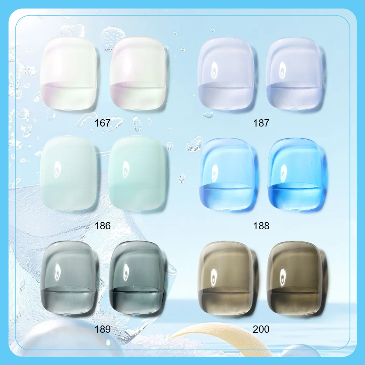 LIMEGIRL 6Pcs/Set Gel Nail Polish Kit Transparent Blue Vernis Semi-Permanent UV Gel Nail Art Varn Nail Polish Gel Kit