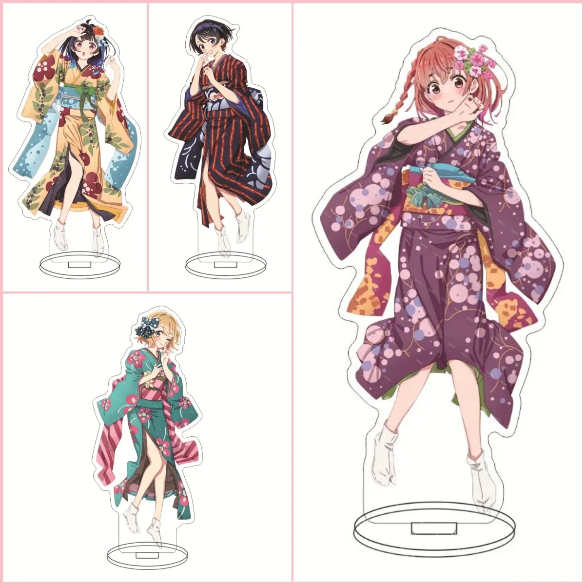 Anime Rent A Girlfriend Figures Ichinose Chizuru Asami Nanami Cosplay kimono Acrylic Stand Model Plate Desk Decor Standing Fans