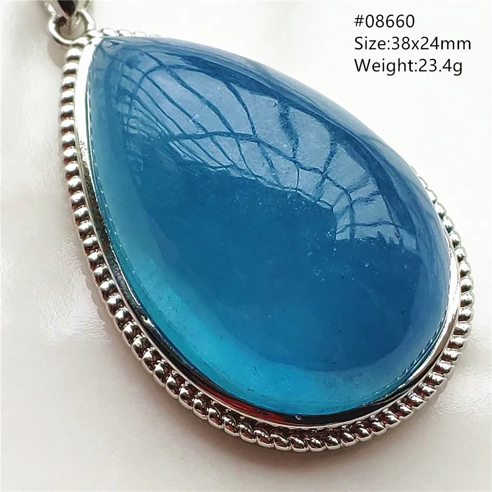 

Natural Blue Aquamarine Pendant Jewelry 925 Sterling Silver Women Men Brazil Clear Aquamarine Water Drop Jewelry Fashion AAAAAA