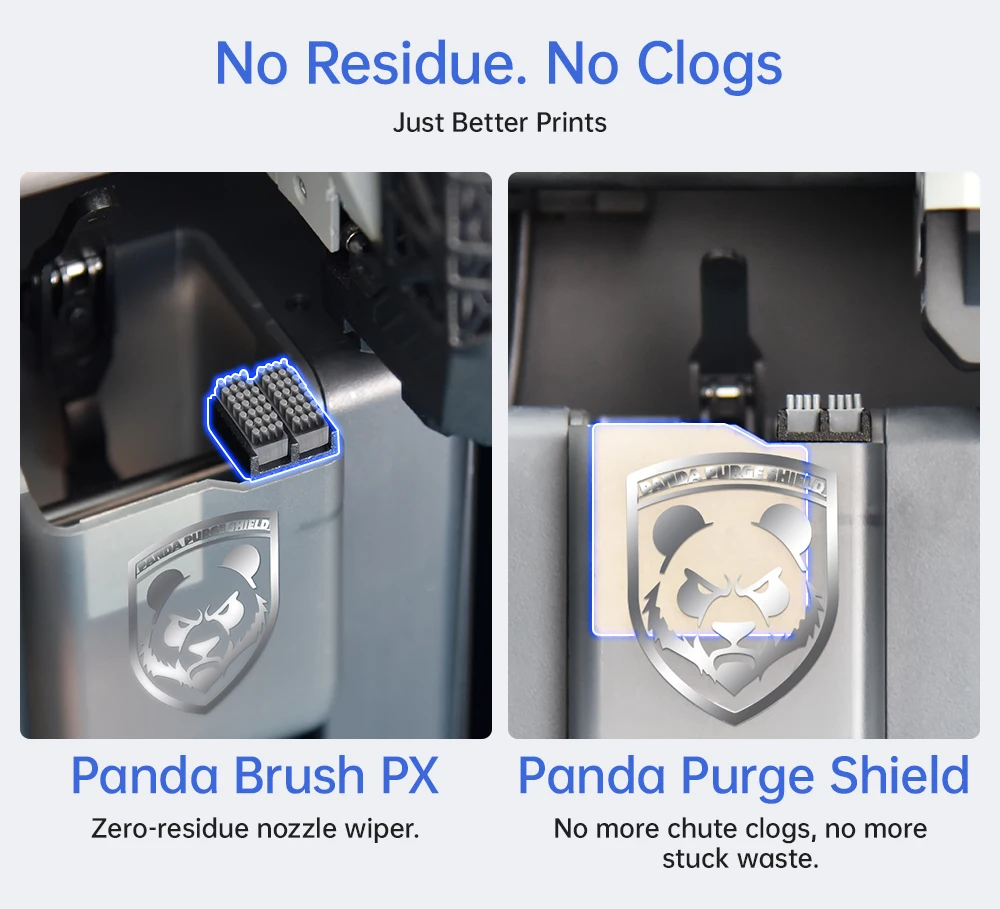 فرشاة BIGTREETECH Panda PX & Panda Purge Shield، فرشاة فوهة ممسحة السيليكون، غسيل مثبت على السطح لـ Bambulab P1 X1