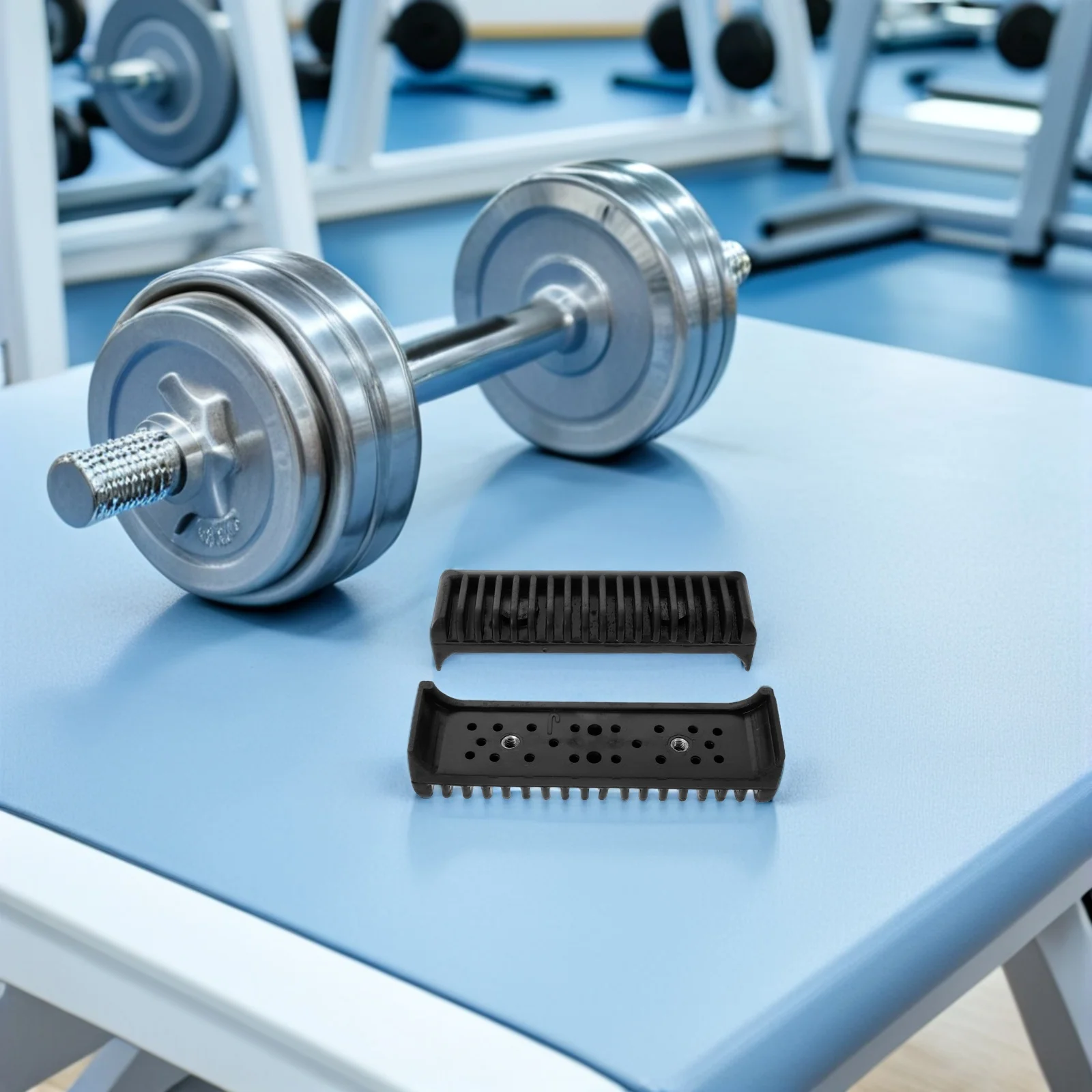 قطعتان من حصيرة دواسة الآلة البيضاوية - وسادة قدم مقاومة للعوامل الجوية مقاس 5.8 × 1.5 بوصة - وسادة ممتصة للصدمات غير قابلة للانزلاق لجهاز المشي مع