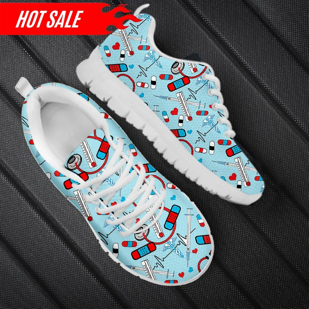 Classic Women's Nurse Shoes Meidcal Equipment Assistant Print Female Casual Sneakers Outdoor Walking Tennis Gifts